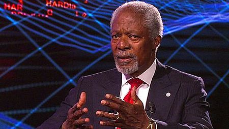 Kofi Annan's career spans six decades at the United Nations, including two terms as Secretary-General until 2006. What are his biggest worries today and does he have any regrets? (©BBC)